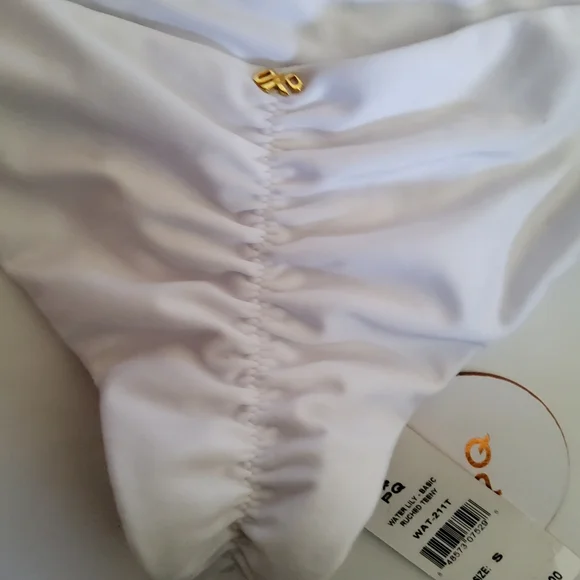 PQ Swim Set Saw Jasmine Underwire Top & Water Lily Basic Ruched Teeny Bottom S - Picture 5 of 9